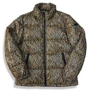 DKNY Faux Snake Skin Puffer Jacket